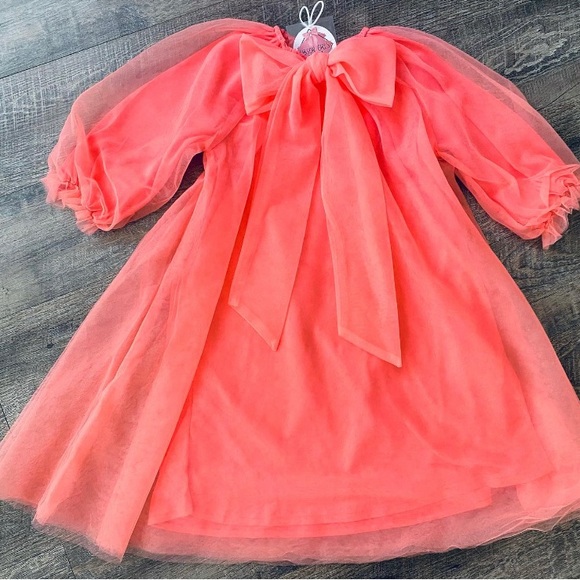 Elegant Coral Kids Formal Dress - Picture 1 of 1